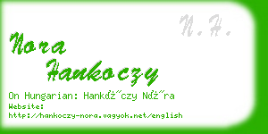 nora hankoczy business card